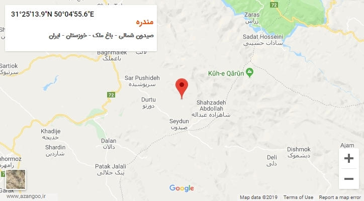 روستای مندره بر روی نقشه