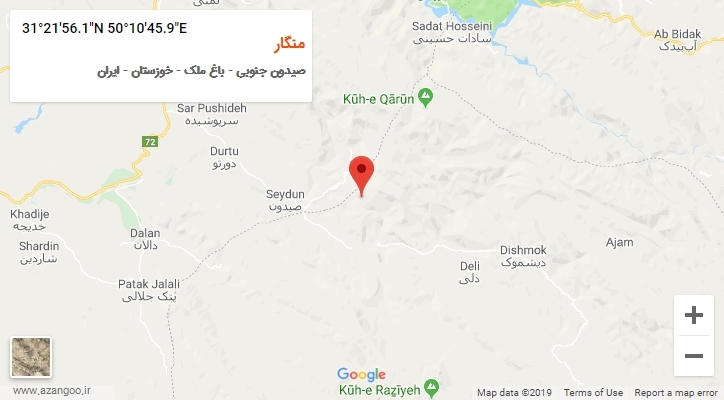 روستای منگار بر روی نقشه