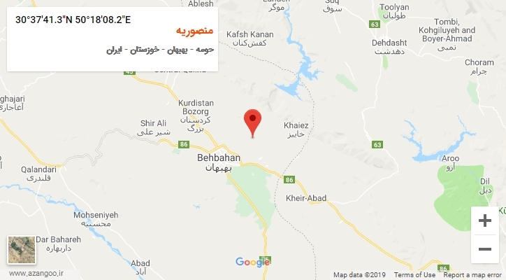 روستای منصوریه بر روی نقشه