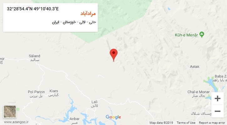 روستای مرادآباد بر روی نقشه