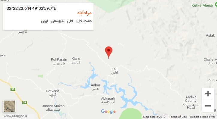 روستای مرادآباد بر روی نقشه