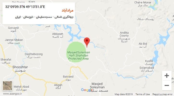 روستای مرادآباد بر روی نقشه