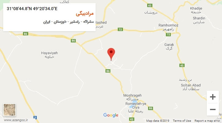 روستای مرادبیگی بر روی نقشه
