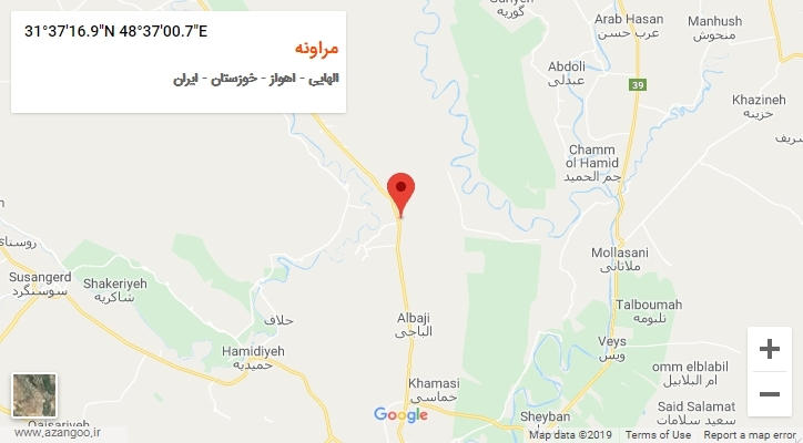 روستای مراونه بر روی نقشه