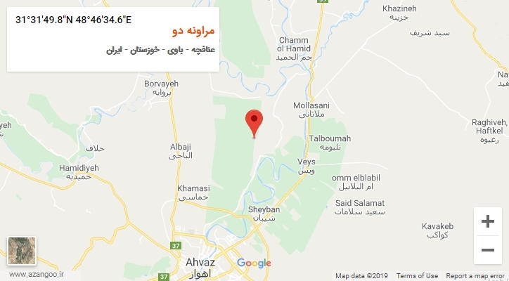 روستای مراونه دو بر روی نقشه