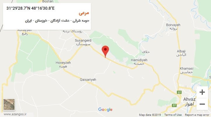 روستای مرعی بر روی نقشه
