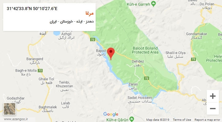 روستای مرغا بر روی نقشه