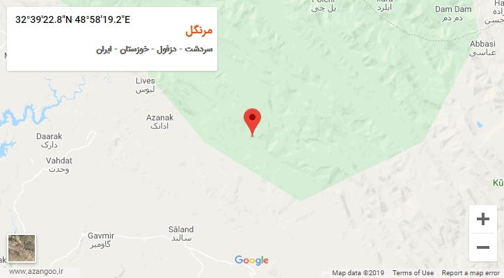 روستای مرنگل بر روی نقشه