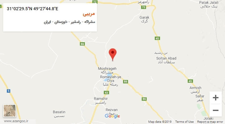 روستای مریبی بر روی نقشه