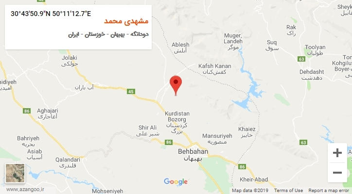 روستای مشهدی محمد بر روی نقشه