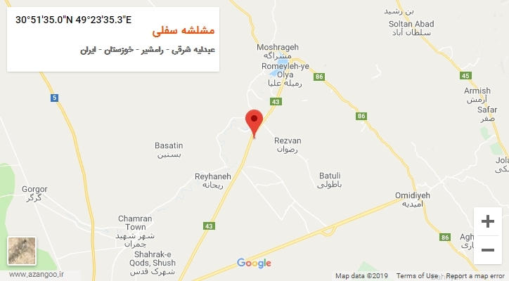روستای مشلشه سفلی بر روی نقشه