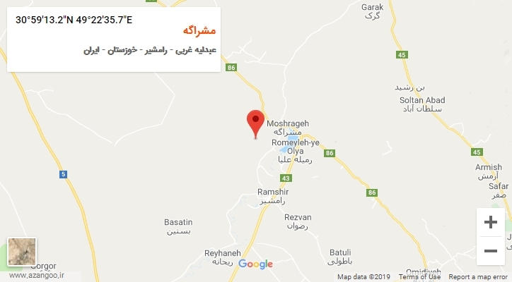 روستای مشراگه بر روی نقشه