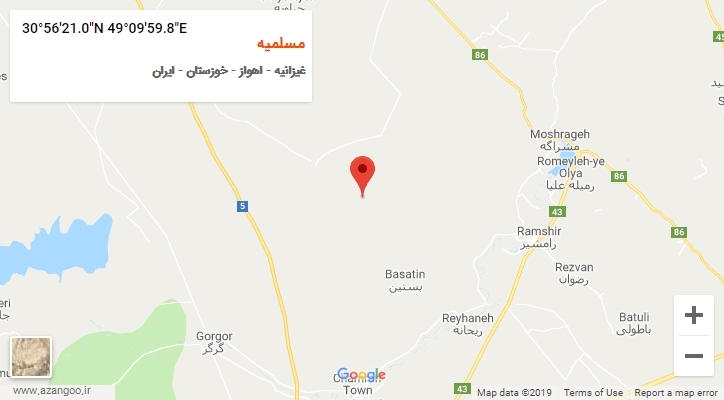 روستای مسلمیه بر روی نقشه