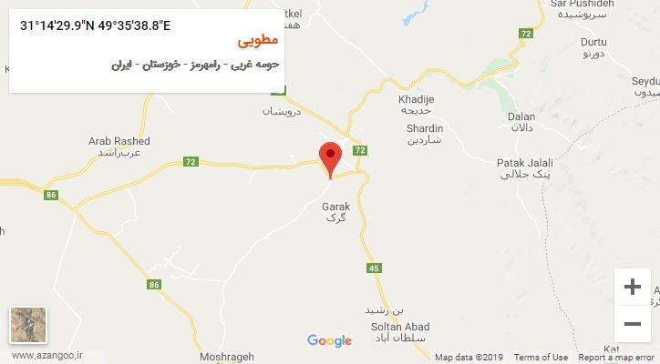 روستای مطویی بر روی نقشه