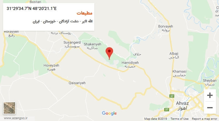 روستای مطیعات بر روی نقشه