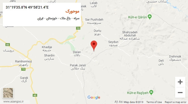 روستای موحورک بر روی نقشه