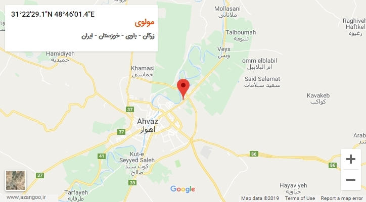 روستای مولوی بر روی نقشه
