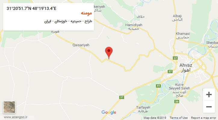 روستای مومنه بر روی نقشه