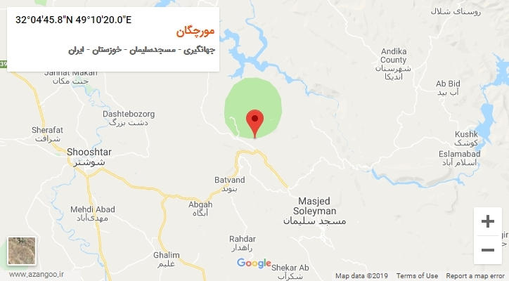 روستای مورچگان بر روی نقشه