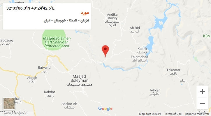 روستای مورد بر روی نقشه