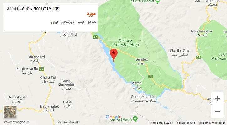 روستای مورد بر روی نقشه