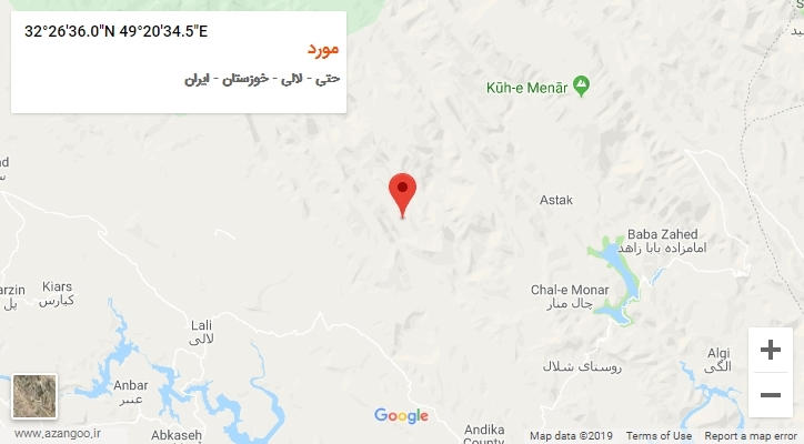 روستای مورد بر روی نقشه