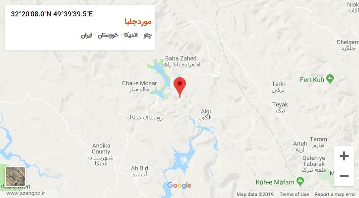 روستای موردجلیا بر روی نقشه