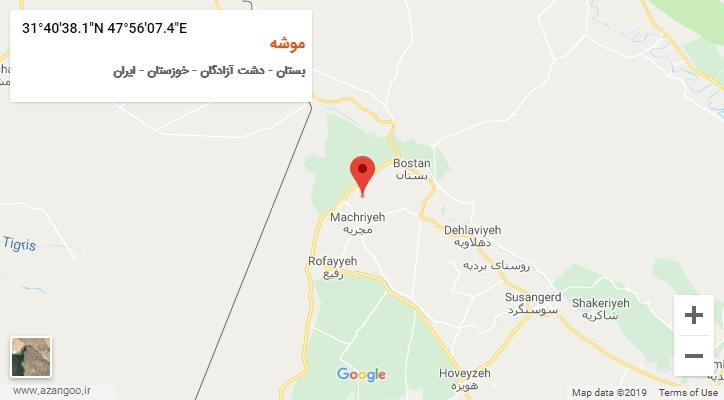 روستای موشه بر روی نقشه
