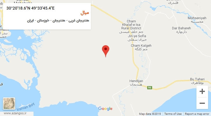 روستای میال بر روی نقشه