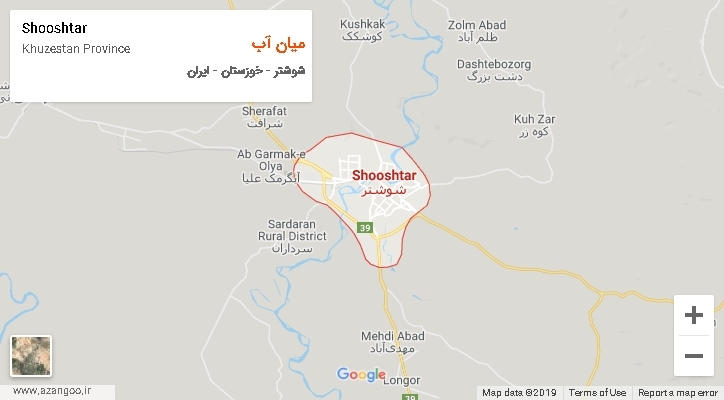 دهستان میان آب بر روی نقشه