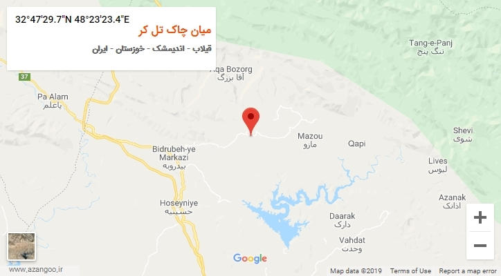 روستای میان چاک تل کر بر روی نقشه