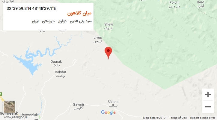 روستای میان کلاهون بر روی نقشه