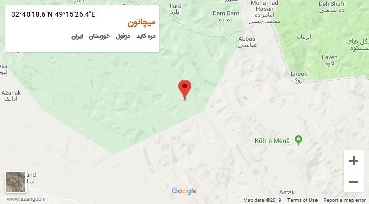 روستای میچاتون بر روی نقشه