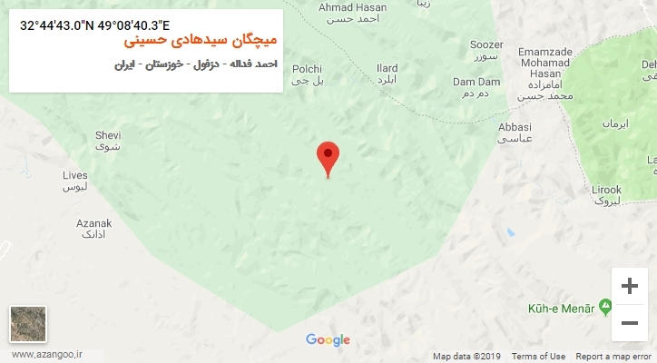 روستای میچگان سیدهادی حسینی بر روی نقشه