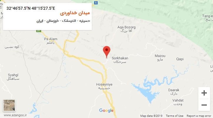 روستای میدان خداوردی بر روی نقشه