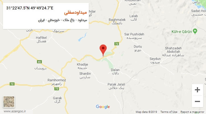 روستای میداودسفلی بر روی نقشه