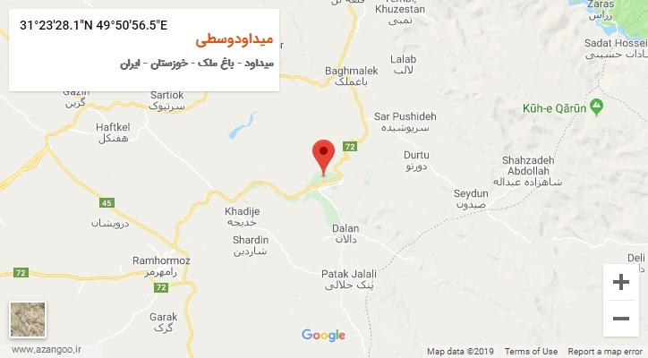 روستای میداودوسطی بر روی نقشه