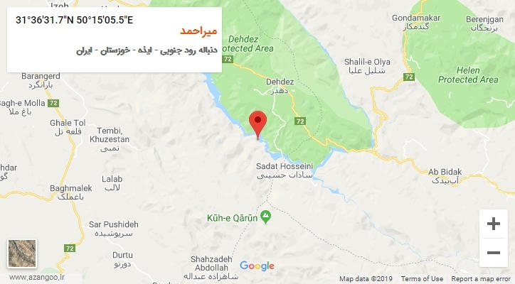 روستای میراحمد بر روی نقشه