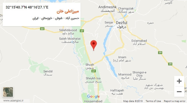 روستای میرزاعلی خان بر روی نقشه