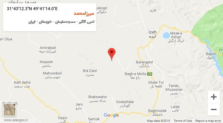 روستای میرزامحمد بر روی نقشه