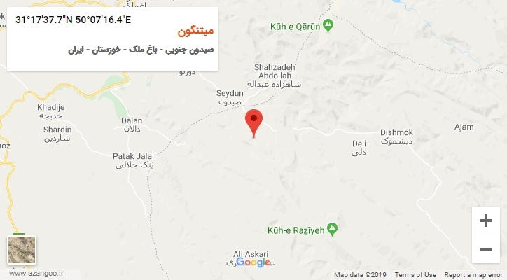 روستای میتنگون بر روی نقشه