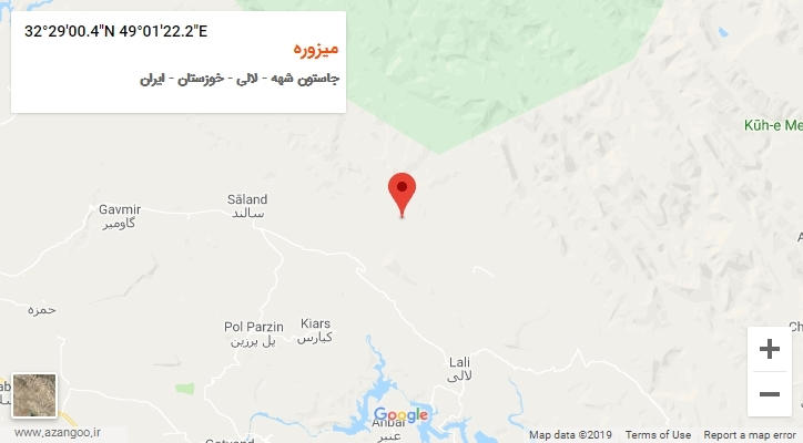 روستای میزوره بر روی نقشه