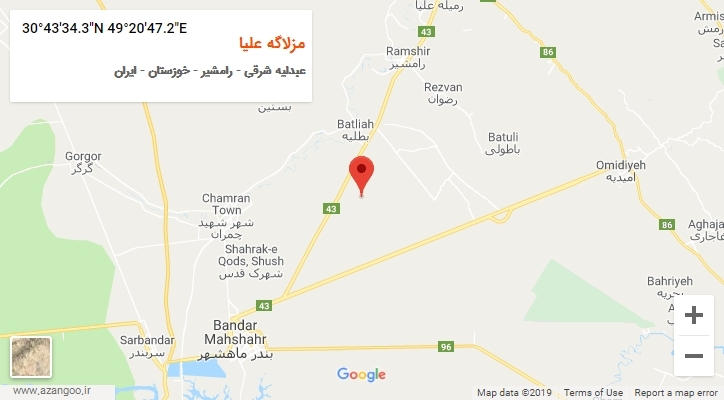 روستای مزلاگه علیا بر روی نقشه
