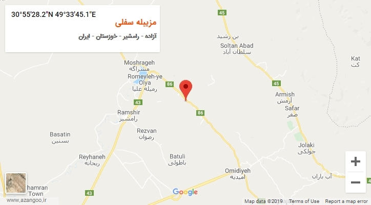 روستای مزیبله سفلی بر روی نقشه