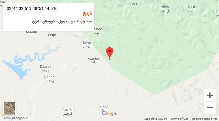 روستای نارنج بر روی نقشه