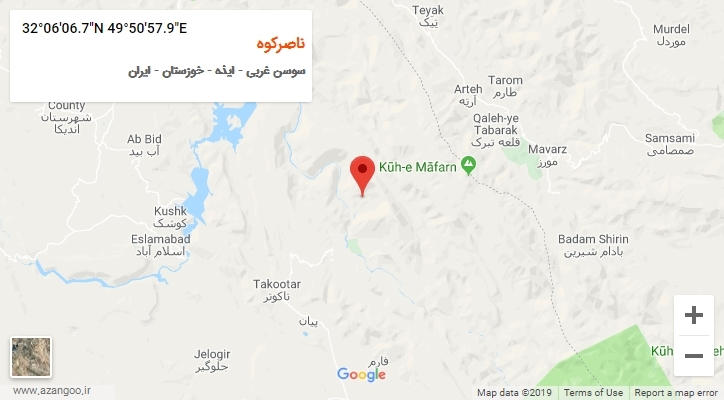 روستای ناصرکوه بر روی نقشه