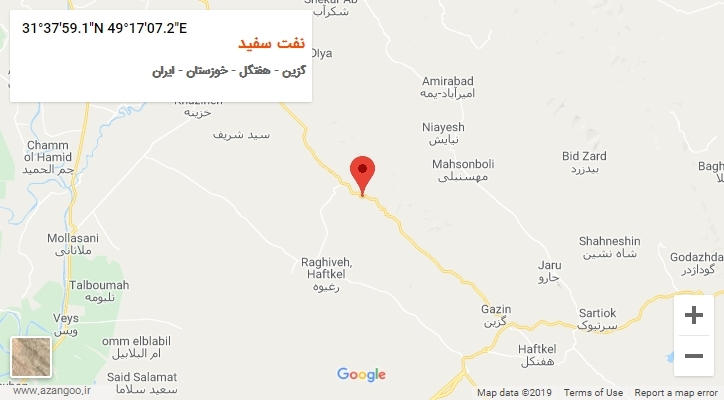 روستای نفت سفید بر روی نقشه