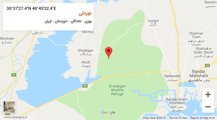 روستای نهردلی بر روی نقشه