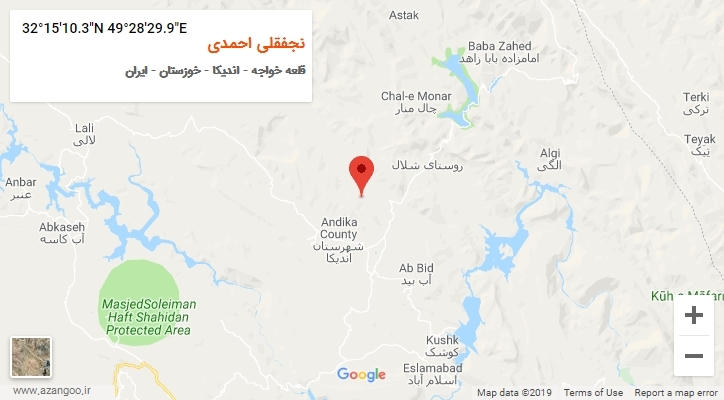 روستای نجفقلی احمدی بر روی نقشه