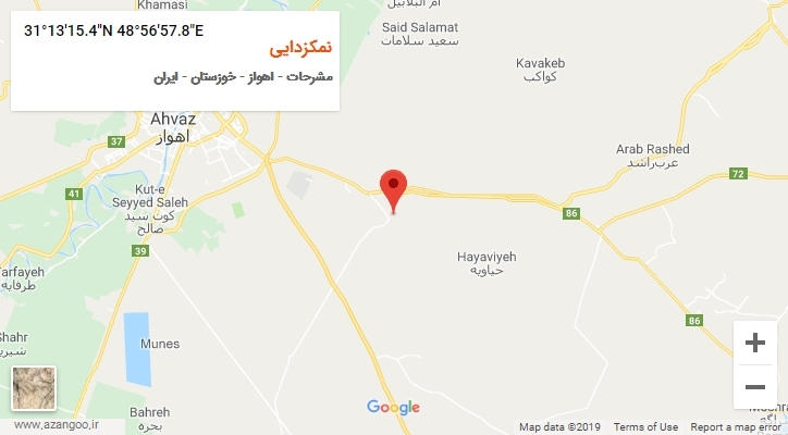 روستای نمکزدایی بر روی نقشه